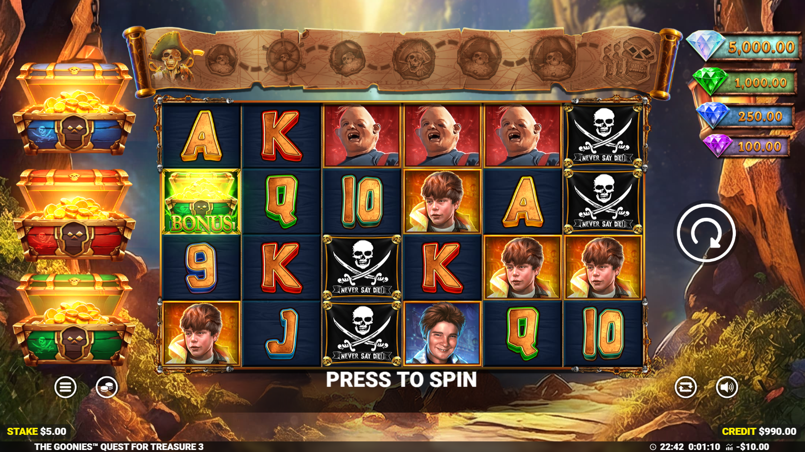 The Goonies Quest For Treasure 3 base game screenshot