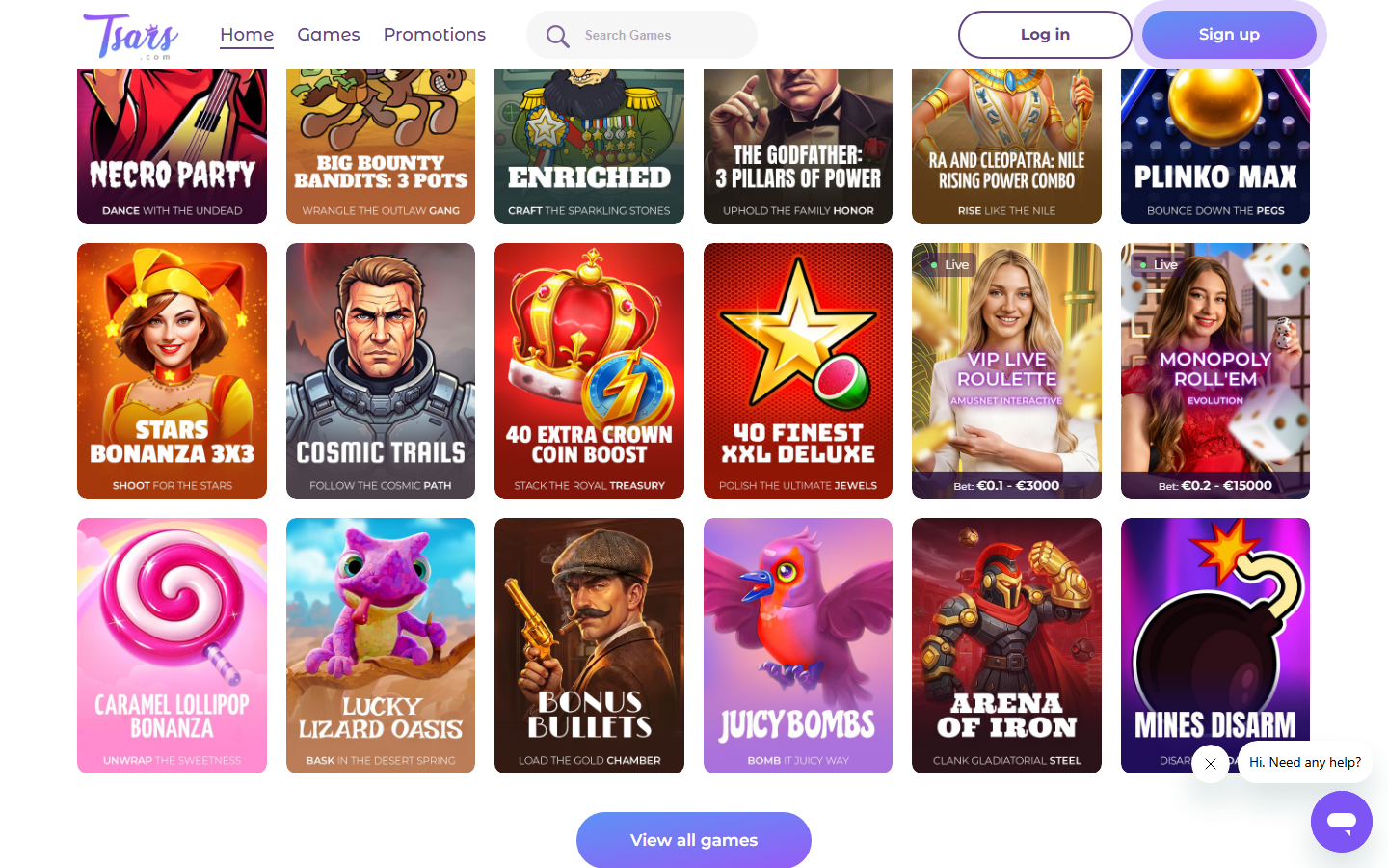Tsars Casino Games