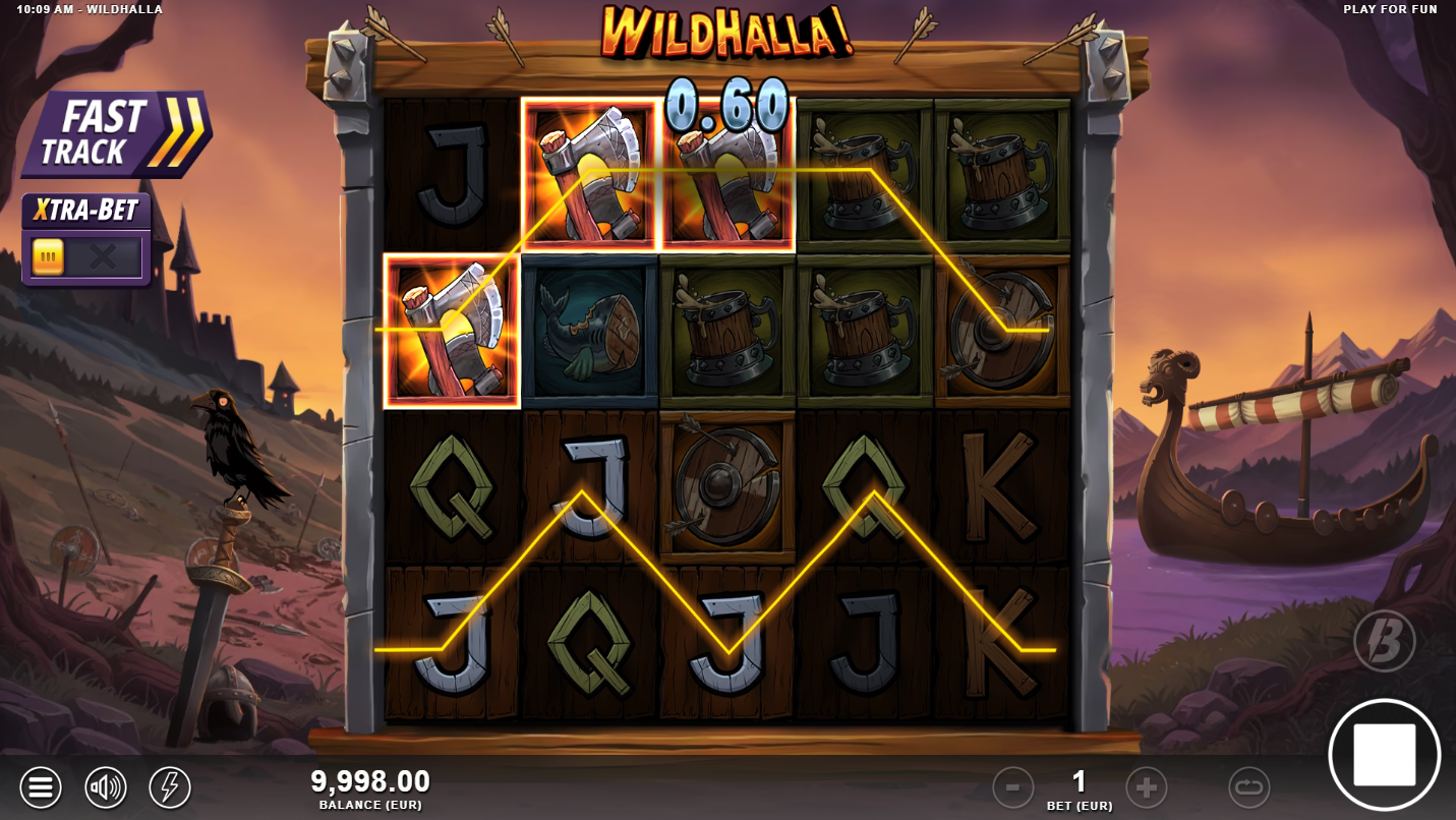 Wildhalla slot showing its 40 fixed paylines layout on the 5x4 grid