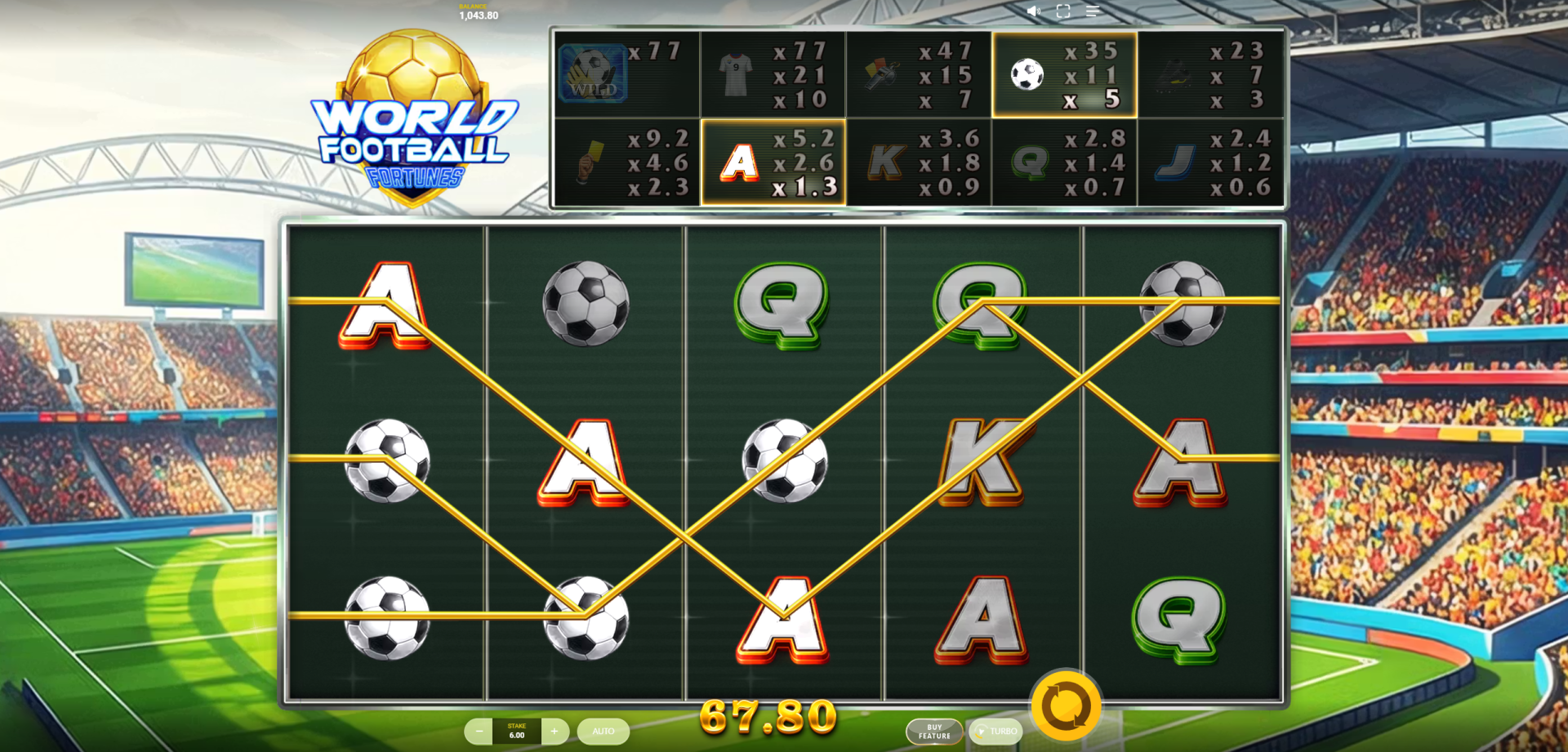 World Football Fortunes base game screenshot