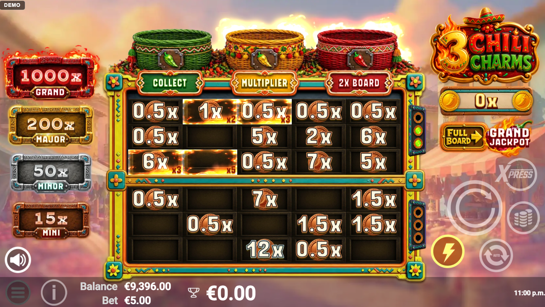 3 Chili Charms Bonus With Multiplier and 2X Board screenshot