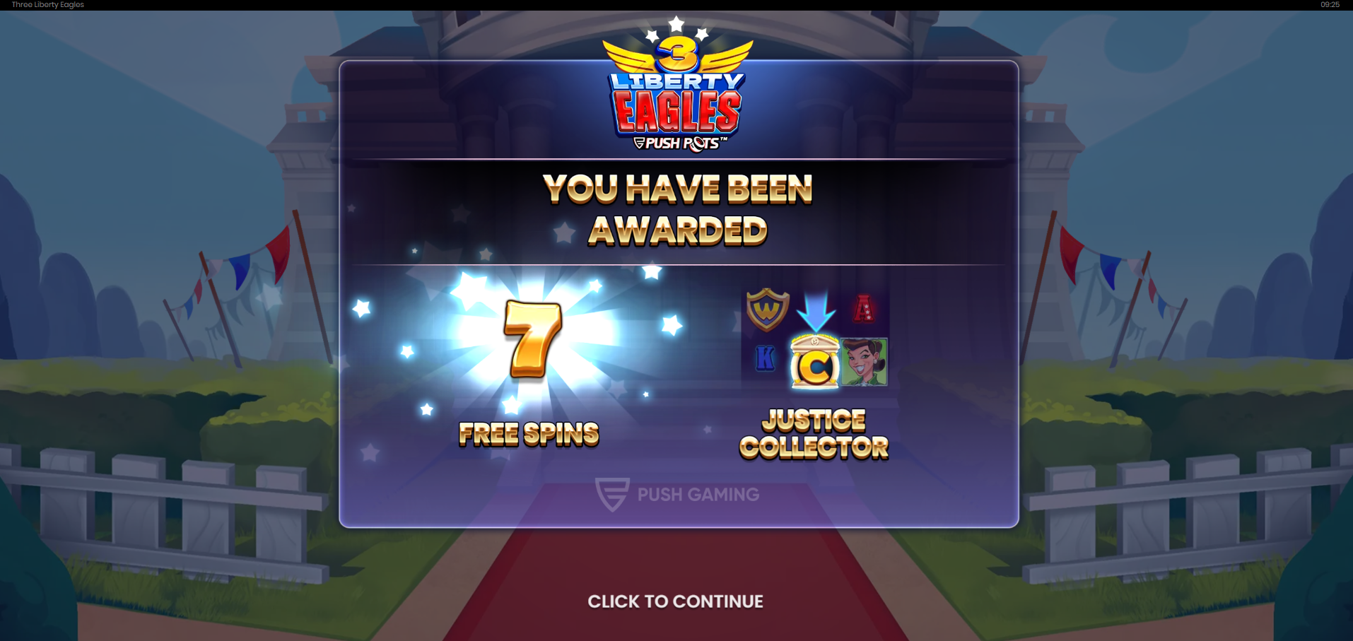 3 Liberty Eagles Free Spins trigger moment
