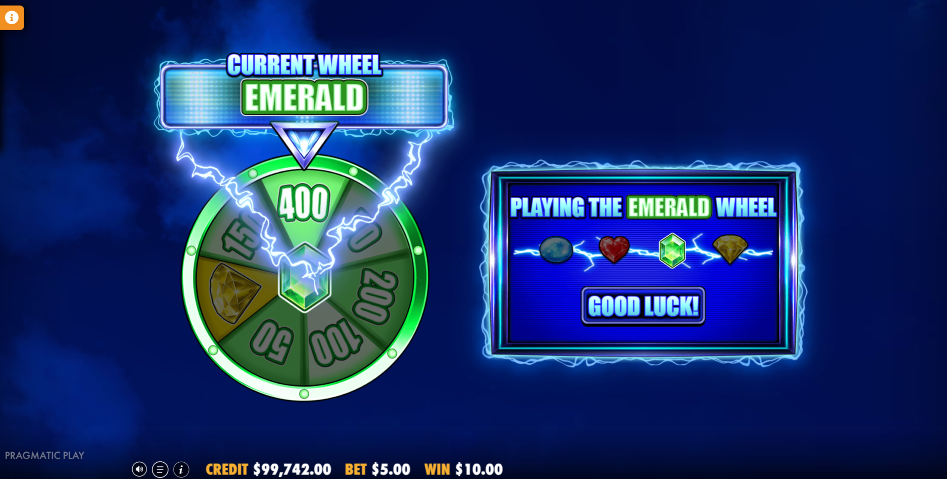 777 Wheel Blitz Emerald Bonus Wheel spinning with prizes up to 400x stake