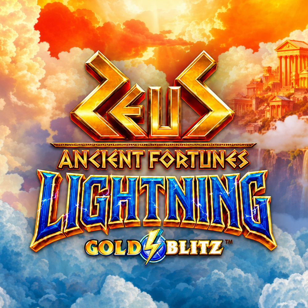 Ancient Fortunes Zeus Gold Blitz Lightning slot game logo
