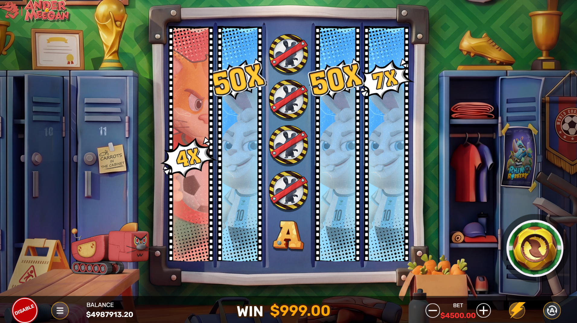 Ander & Meegan Ultimate Spin mode with Football Duels on four reels
