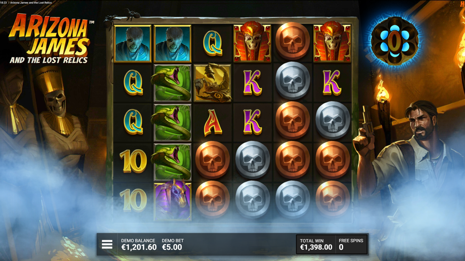 Tomb of Gold bonus feature in Arizona James and the Lost Relics