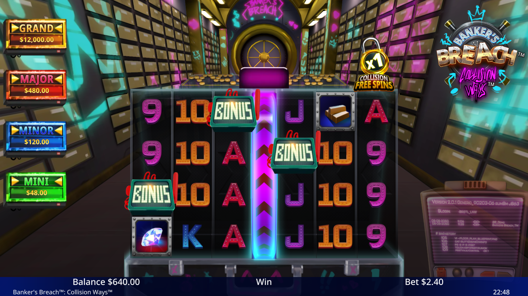 Banker's Breach bonus symbols on the reels