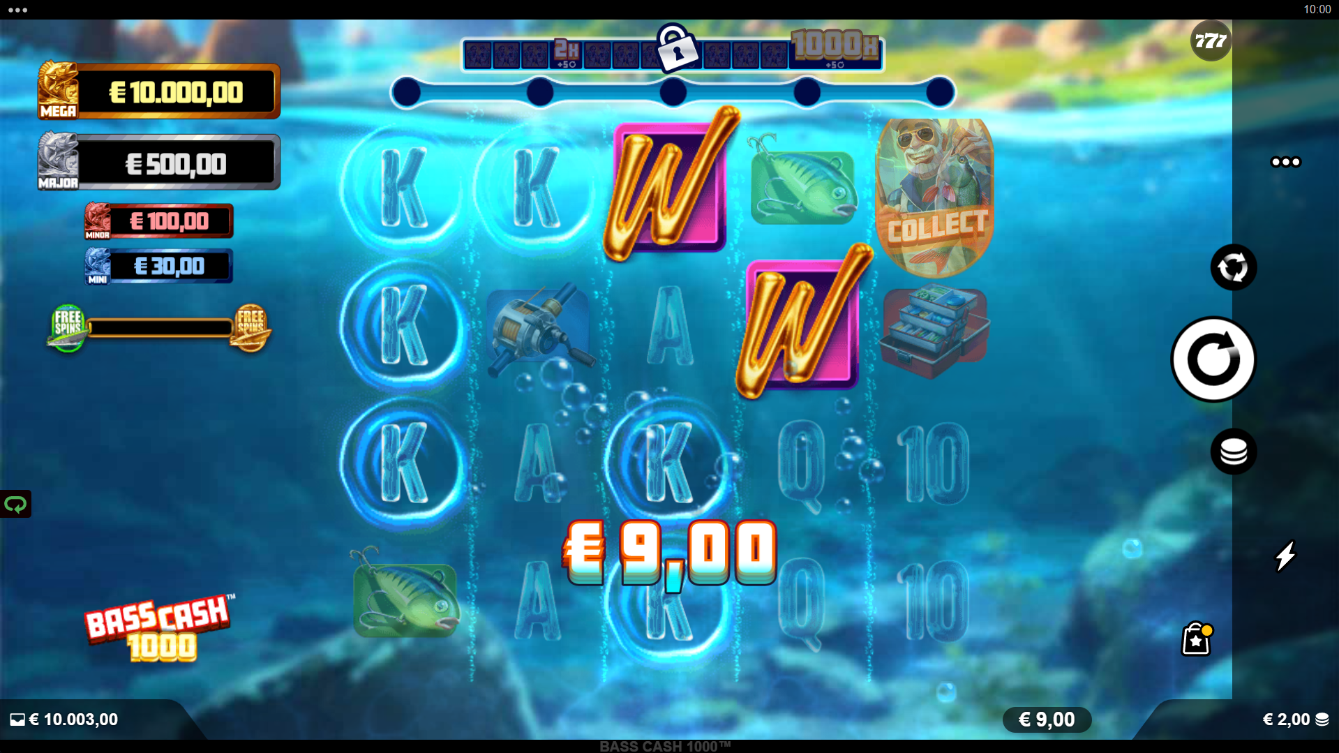 Bass Cash 1000 showing 1024 ways to win mechanic