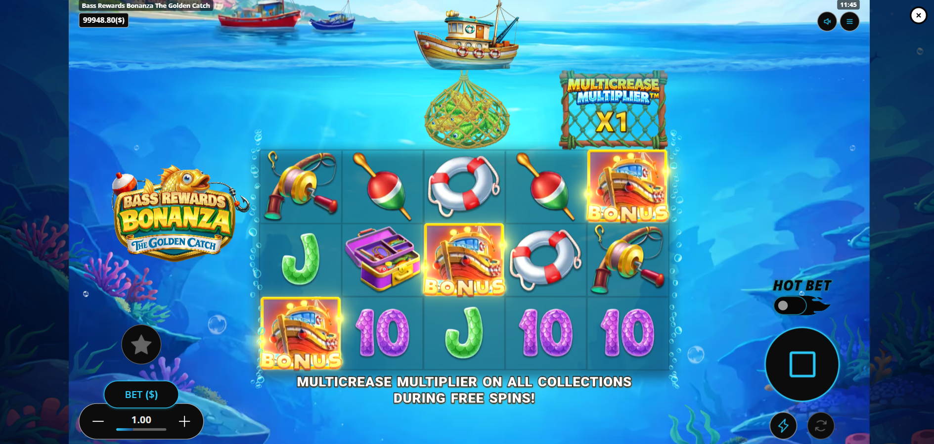 Bass Rewards Bonanza The Golden Catch Free Spins trigger
