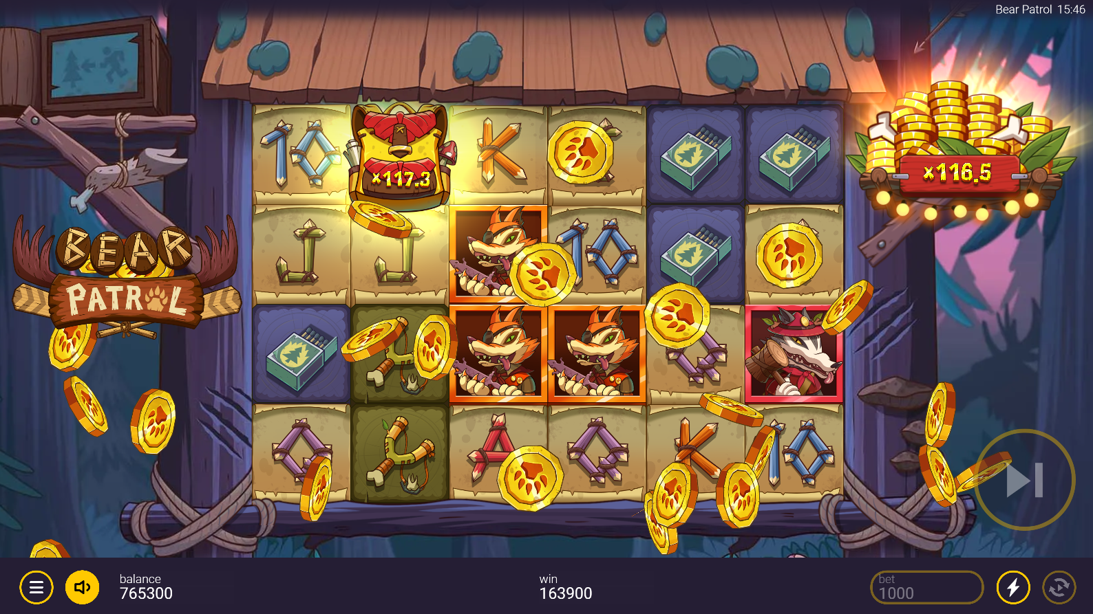 Bear Patrol Random Free Spins bonus feature