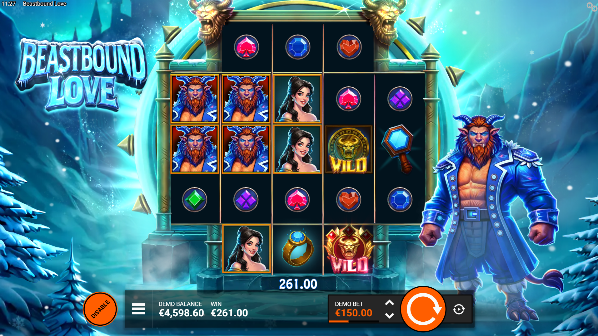Beastbound Love Feature Spins bonus round in progress