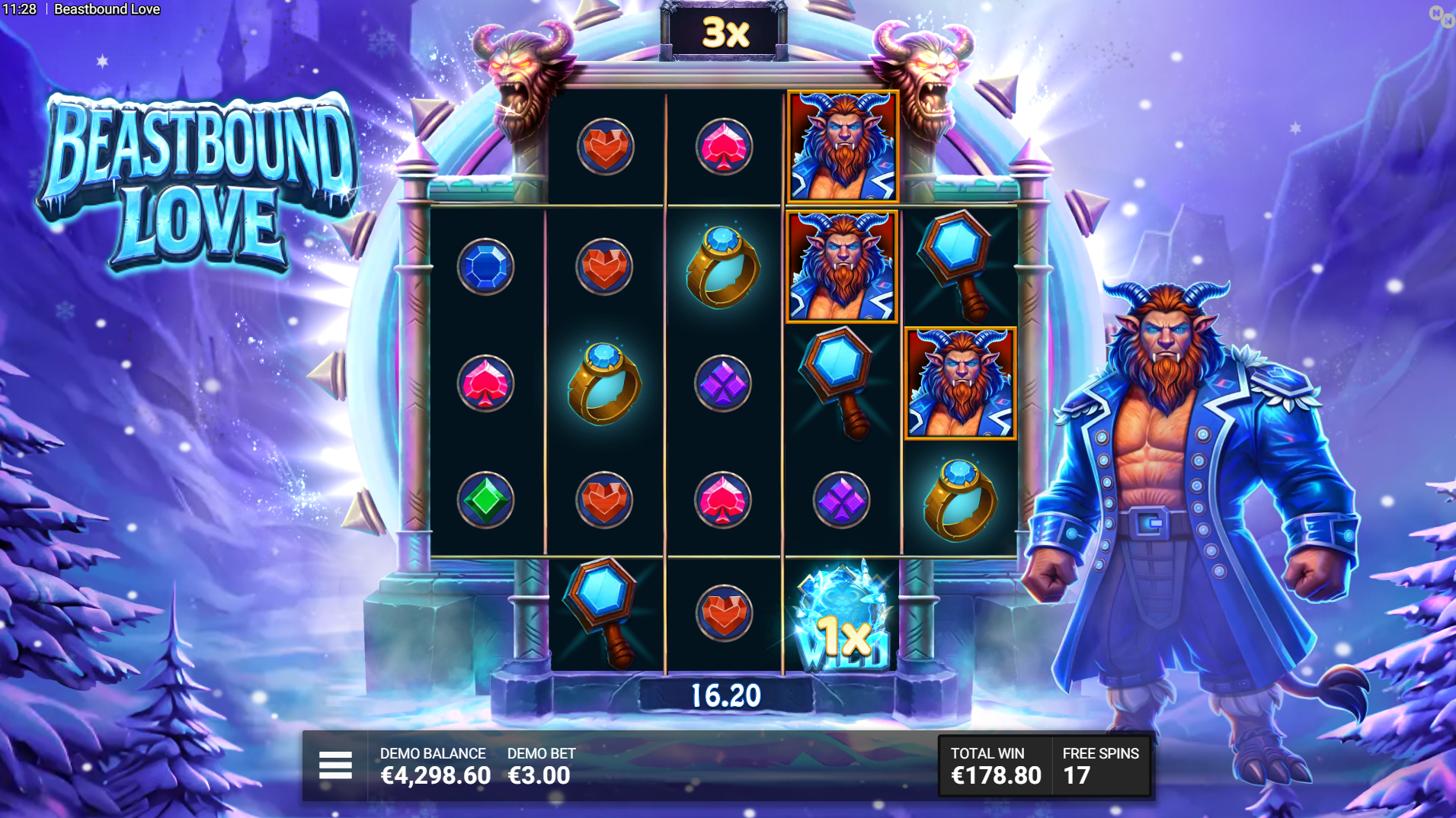 Beastbound Love wild multiplier symbols in action