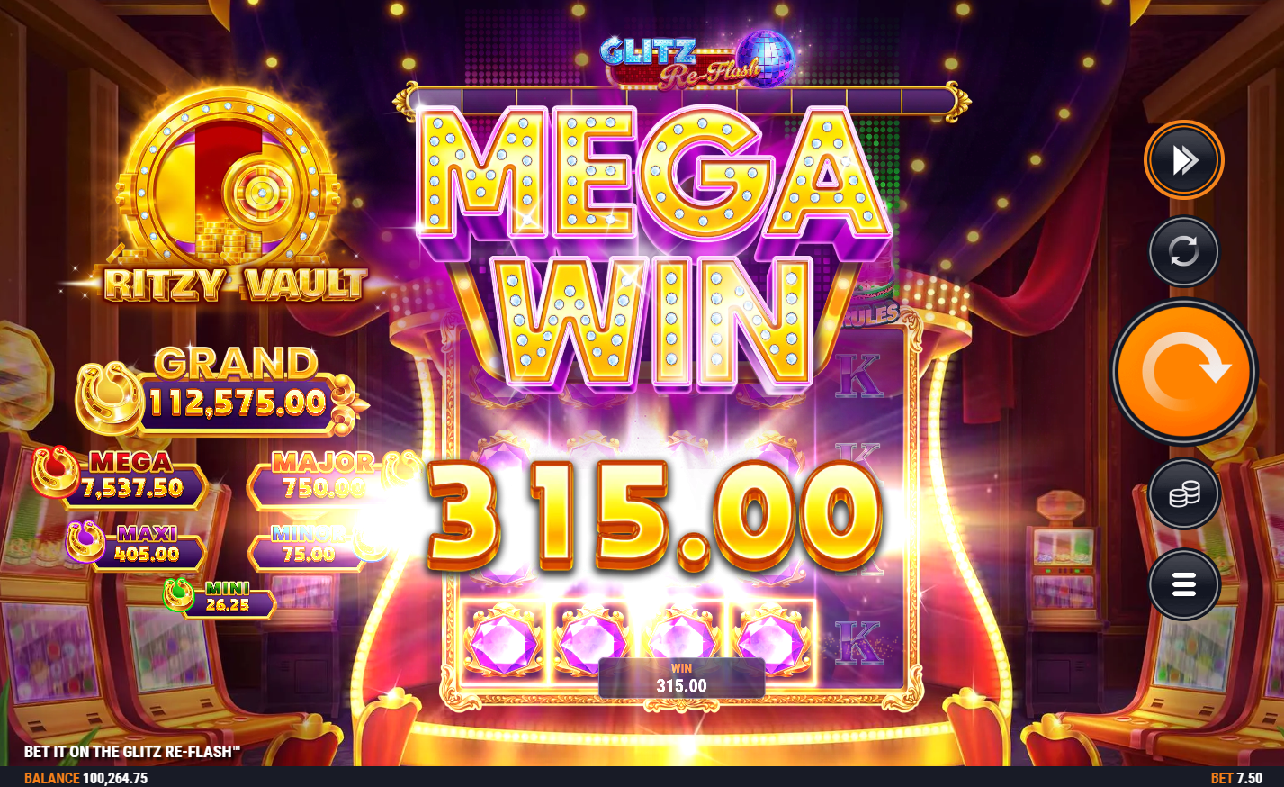 Bet It on the Glitz Re-Flash base game screenshot