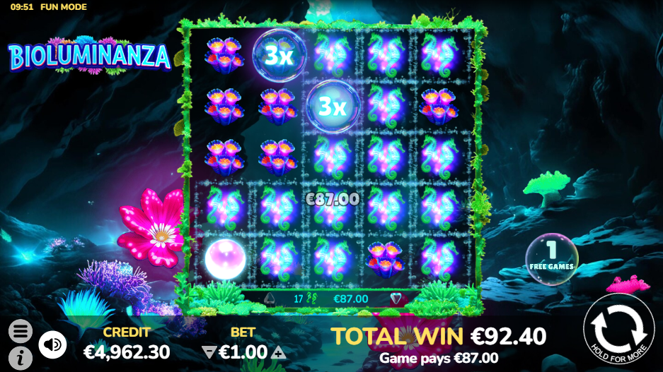 Bioluminanza Free Spins feature in progress