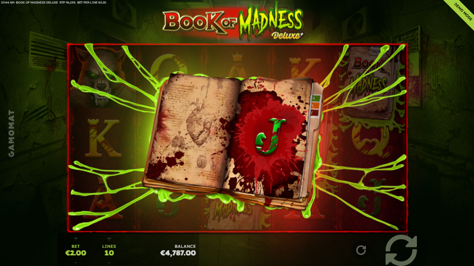Book of Madness Deluxe expanding bonus symbol stamping the reels