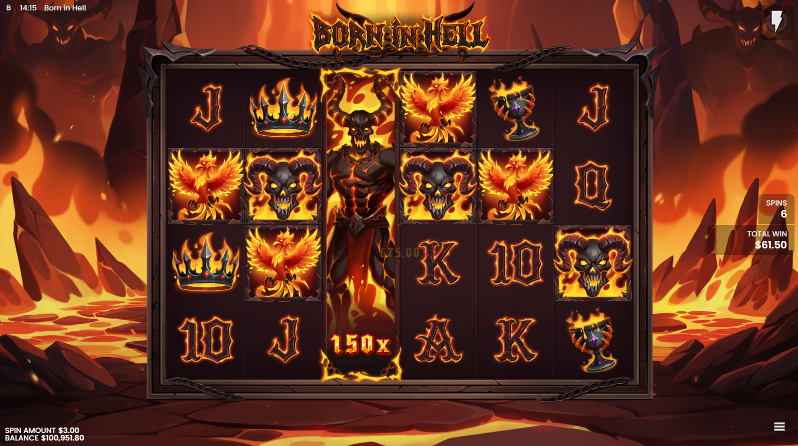 Born In Hell Hellborn bonus free spins feature