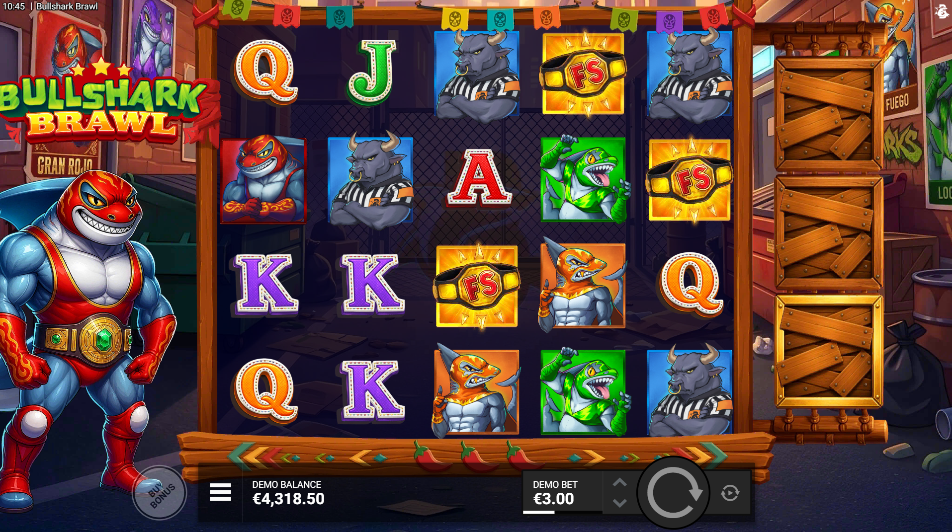 Bullshark Brawl free spins scatter symbols on the reels triggering the bonus round