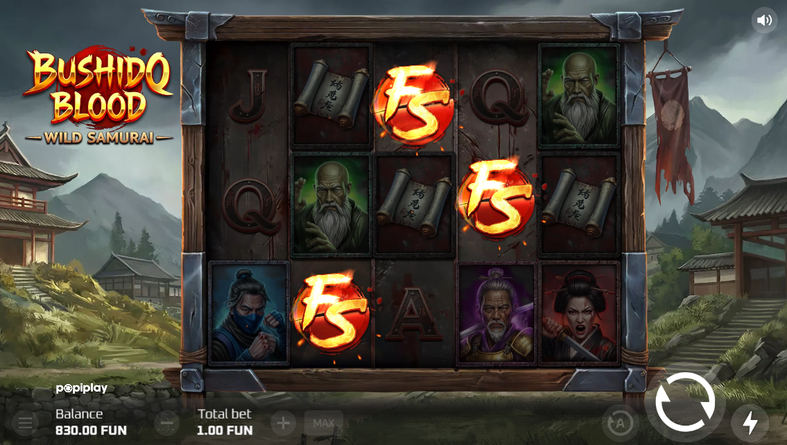 Bushido Blood Free Spins triggered by 3 or more Scatter symbols