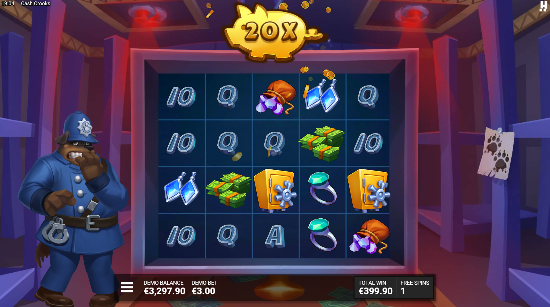Cash Crooks slot Fierce and Fur-ious bonus feature screenshot
