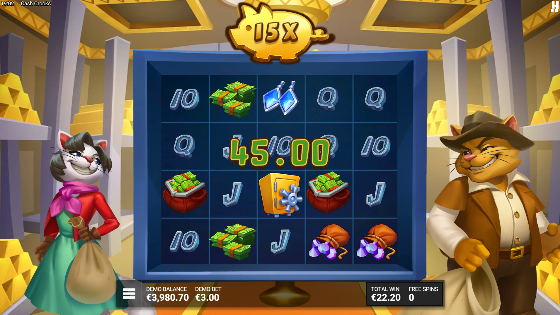 Cash Crooks slot Grab n Go bonus feature screenshot