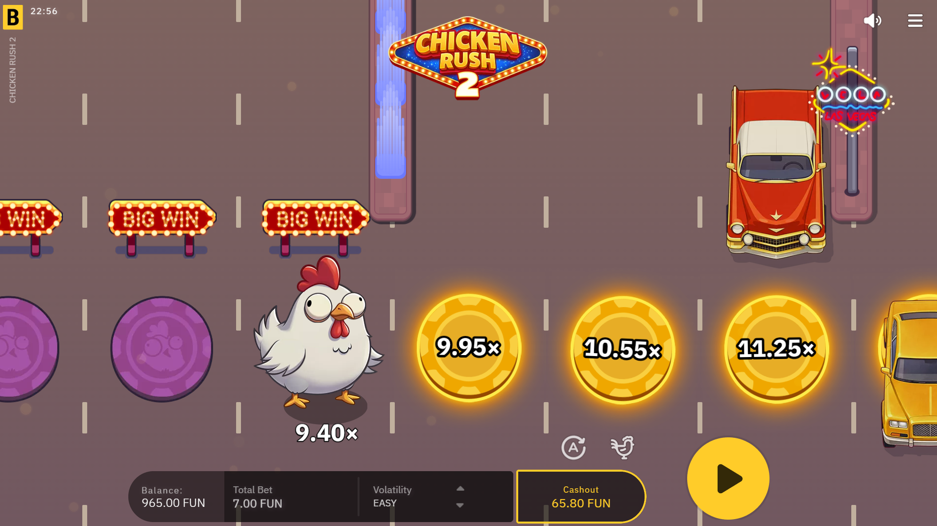 Chicken Rush 2 gold coins multiplier reward