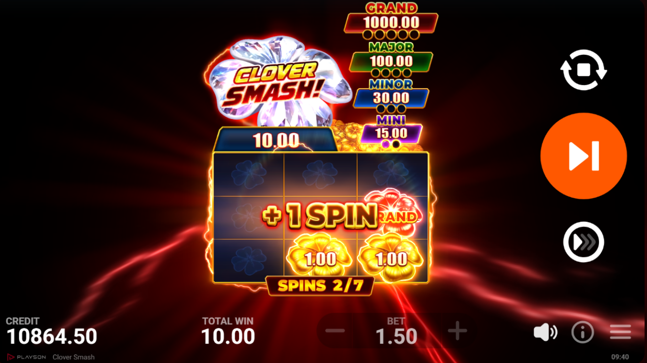 Clover Smash Free Spins feature in play