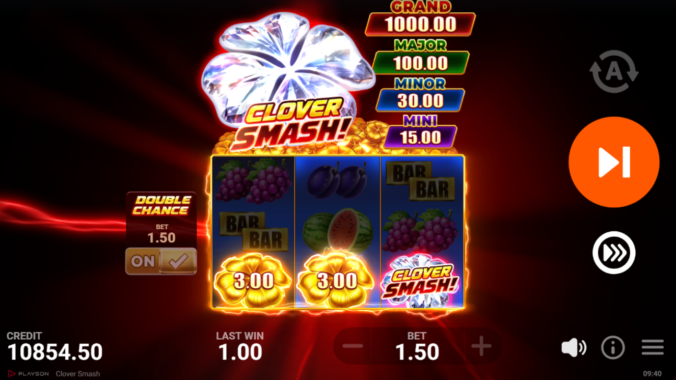 Clover Smash Free Spins bonus trigger screen