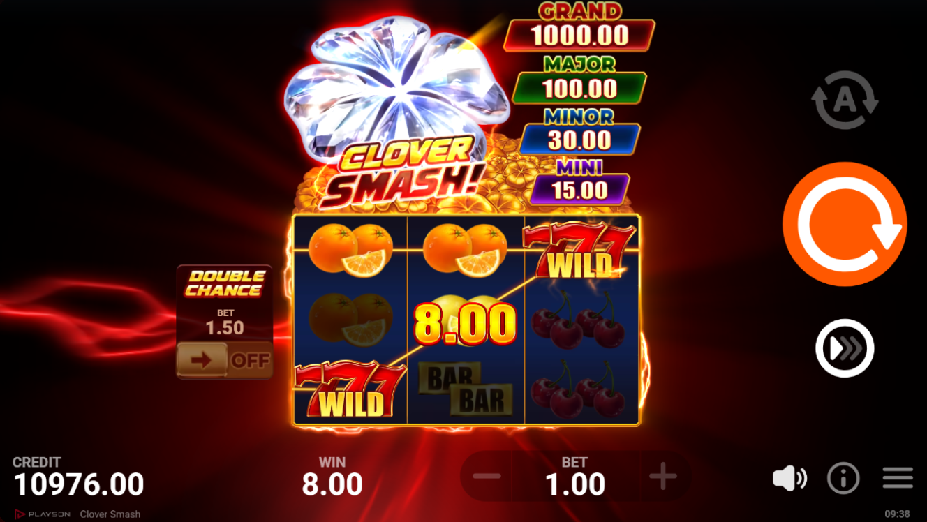 Clover Smash showing its 5 fixed paylines