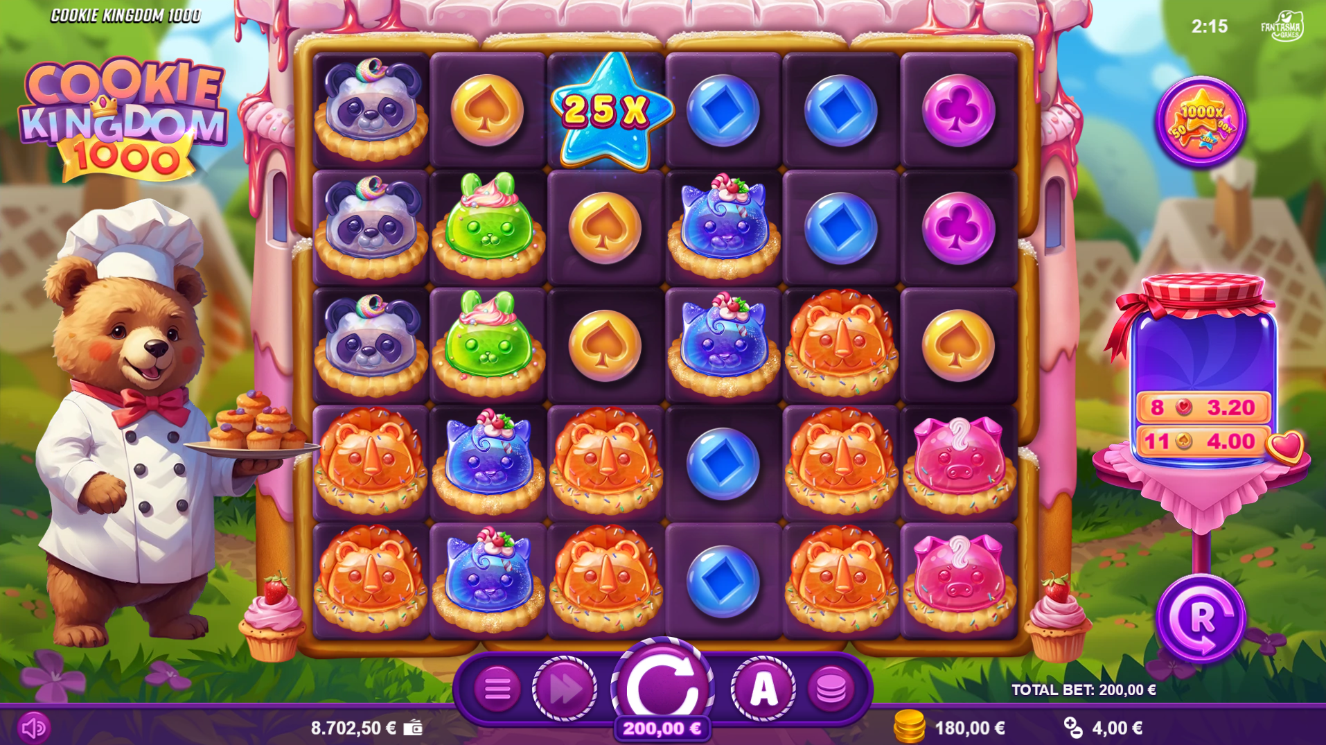 Cookie Kingdom 1000 guaranteed super multiplier bonus buy option