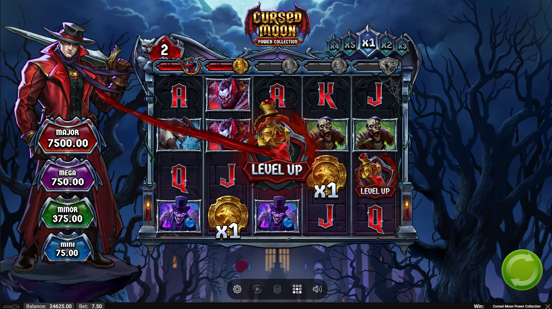 Cursed Moon Power Collection Level Up progression