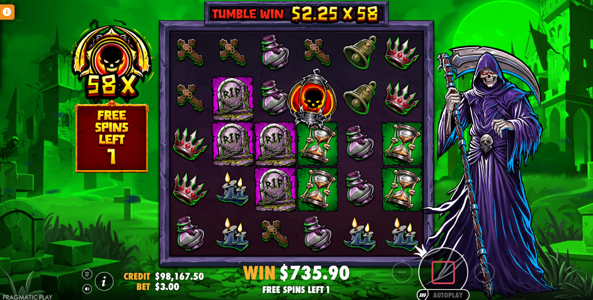 Death Dominion Immortal Bonus enhanced free spins feature