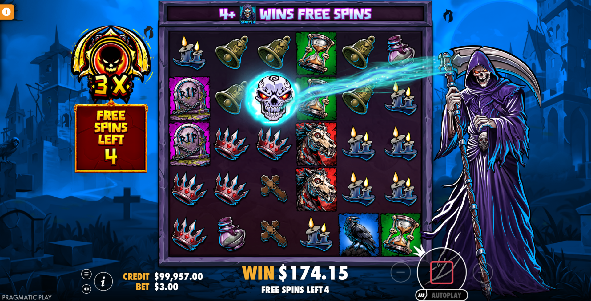 Death Dominion Standard Bonus free spins feature in action