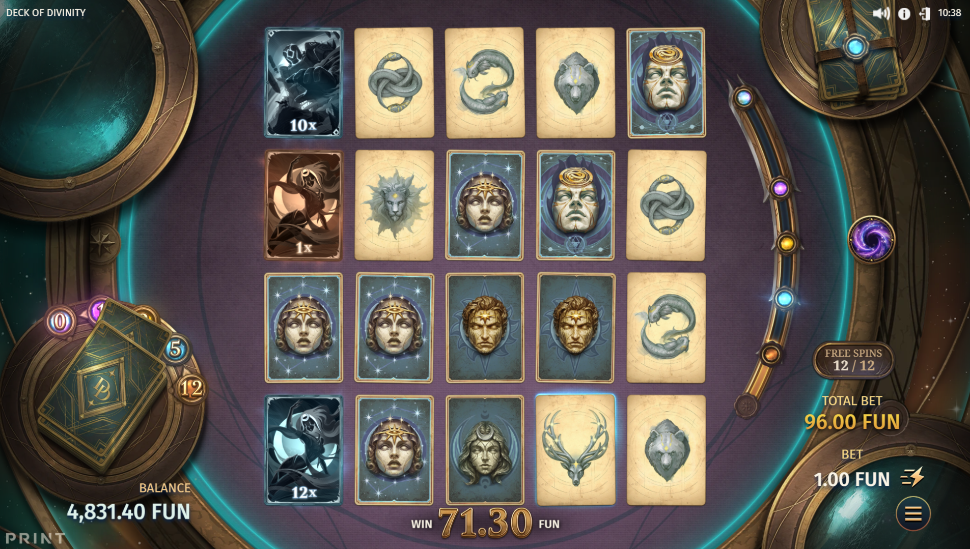Deck of Divinity Divine Deck Bonus free spins round