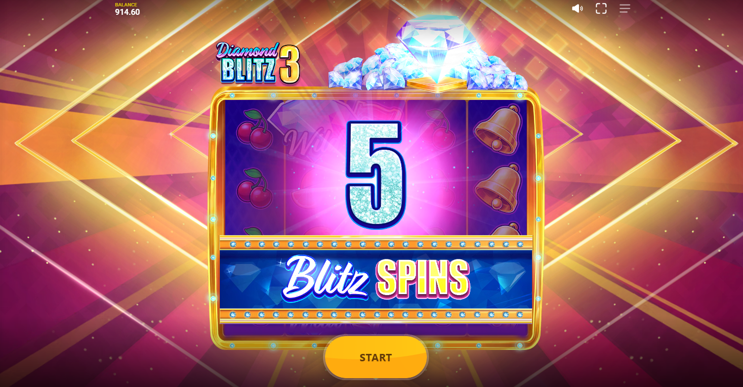 Diamond Blitz 3 Blitz Mode being triggered by a landing Wild