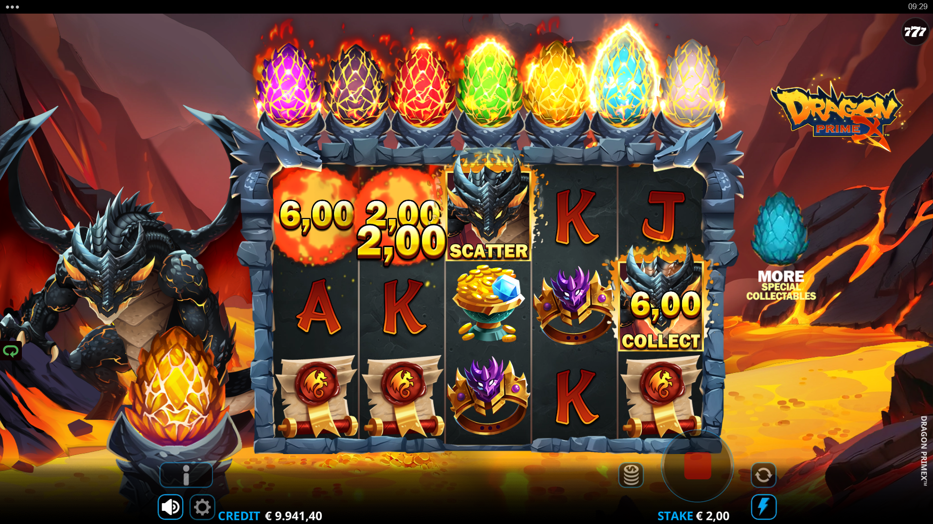 Dragon PrimeX Collect feature showing the Collector gathering Value Symbols