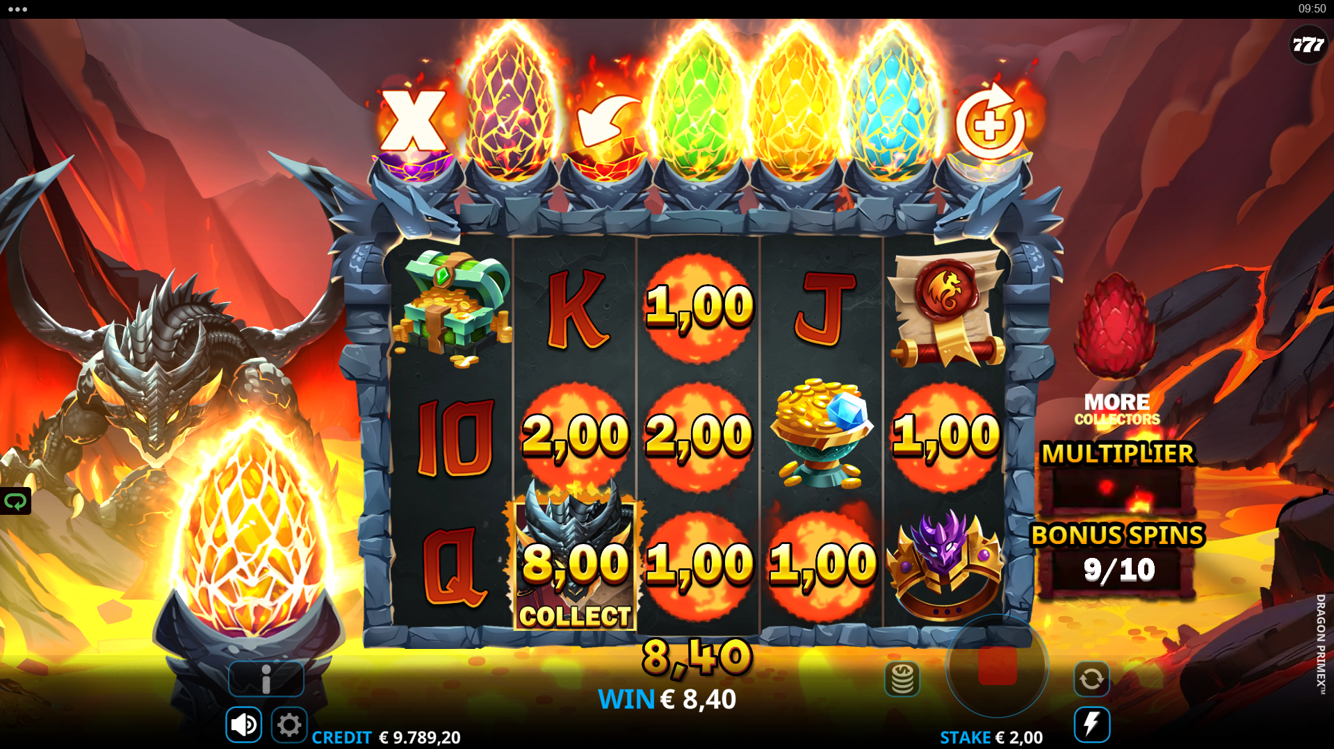 Dragon PrimeX Free Spins Bonus Feature in play