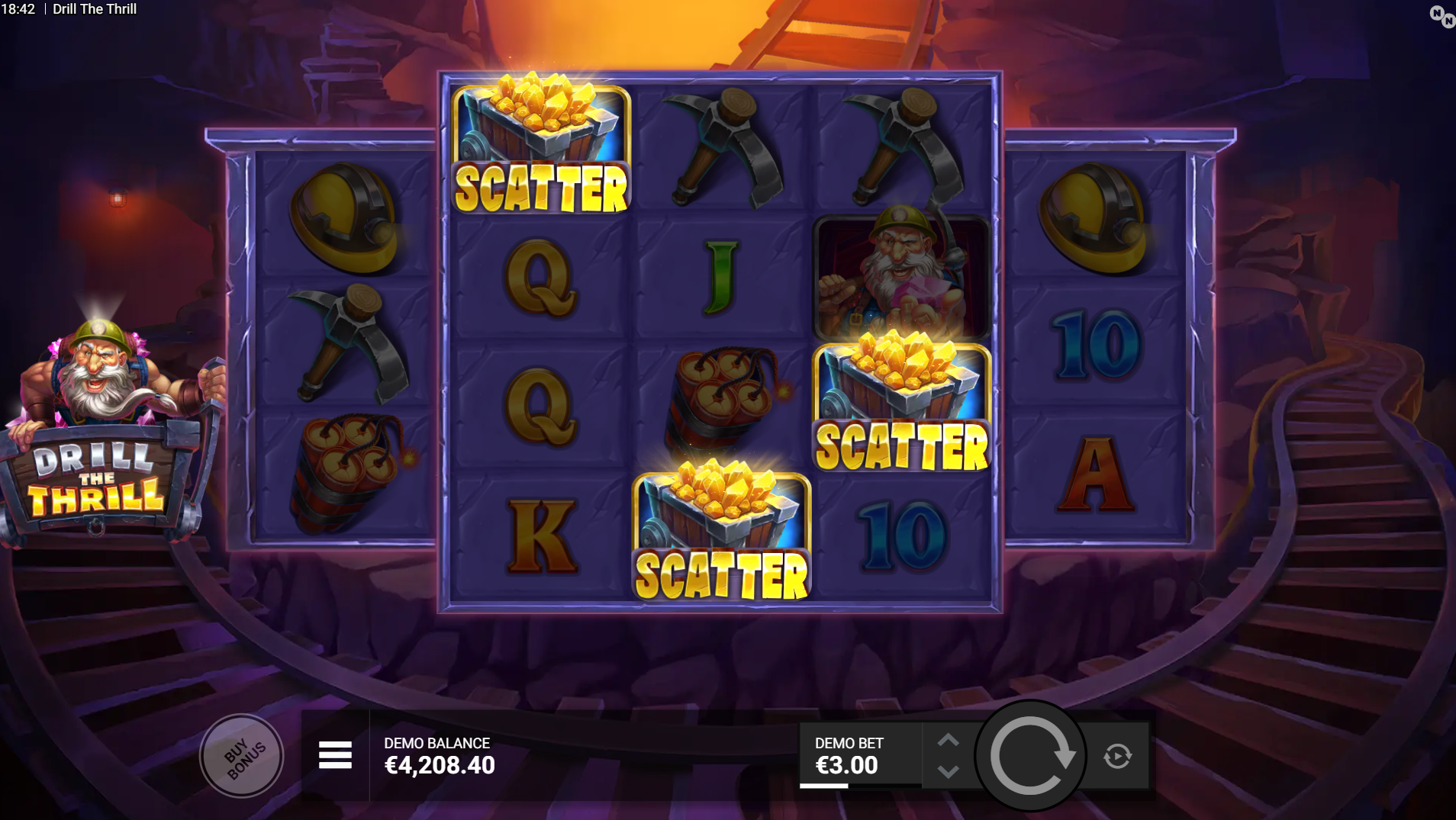 Drill the Thrill scatter symbols that trigger the Blast Zone Bonus