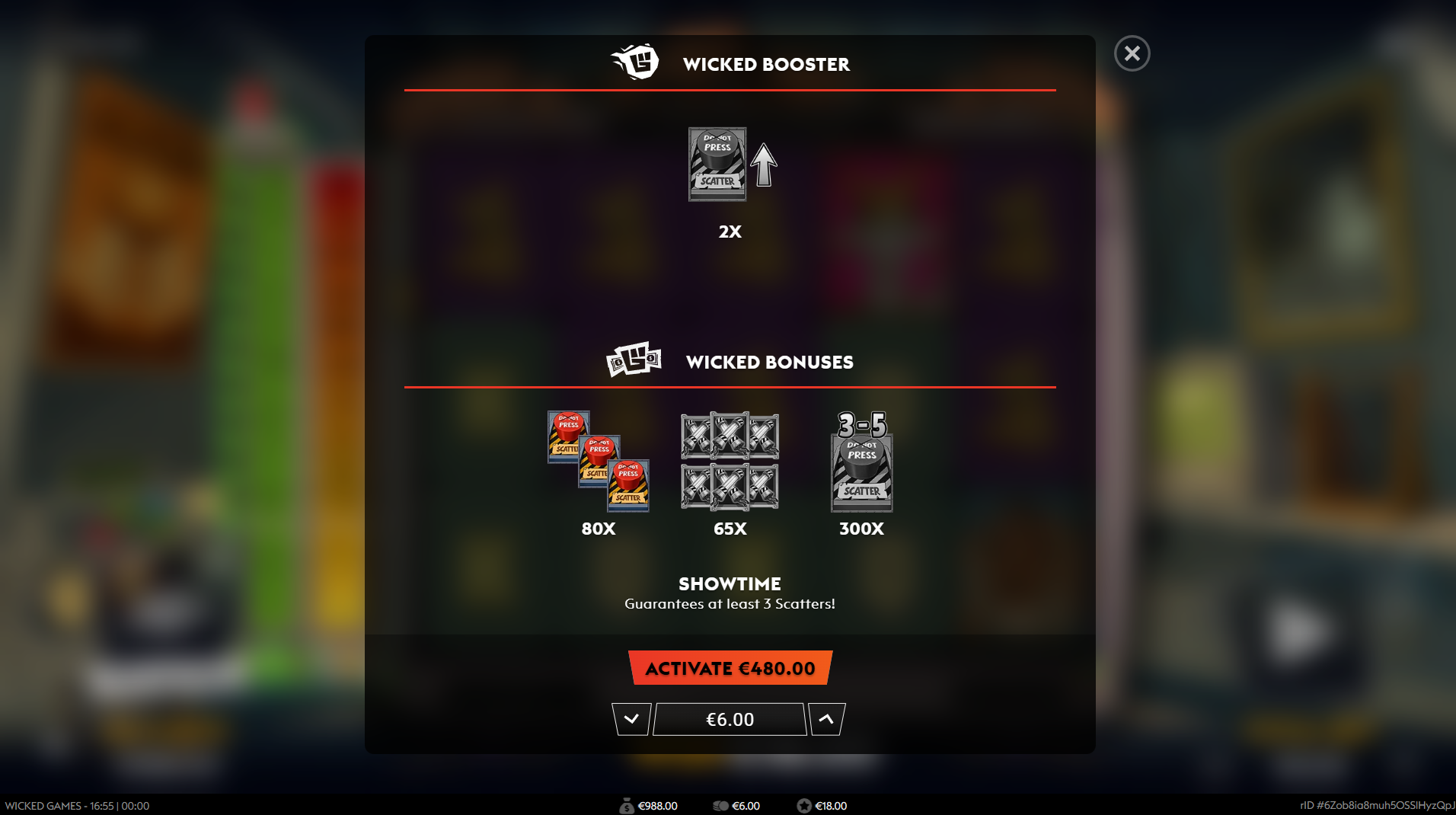 Enriched By Wicked Games bonus buy options