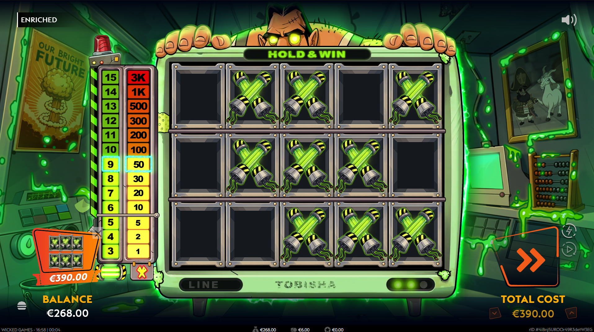 Enriched By Wicked Games Chain Reaction Bonus Hold and Win feature