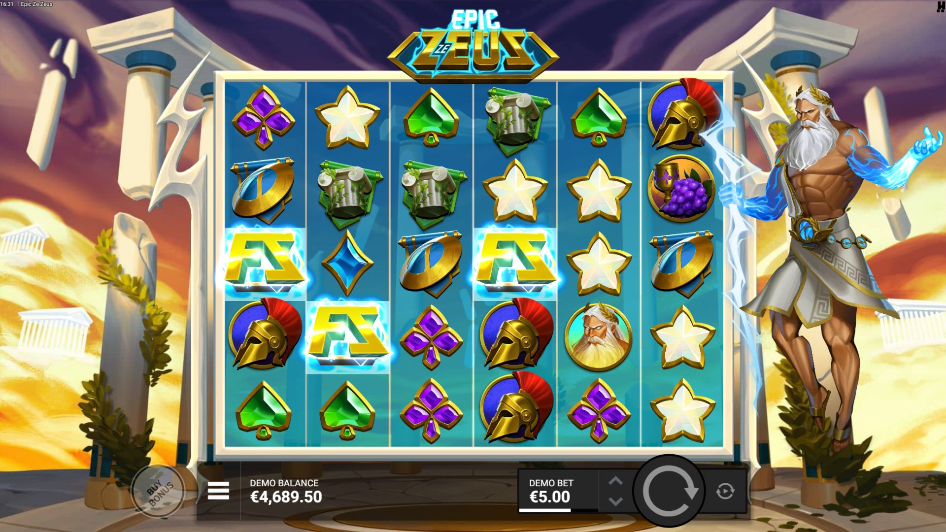 Epic Ze Zeus - free spins scatter symbols