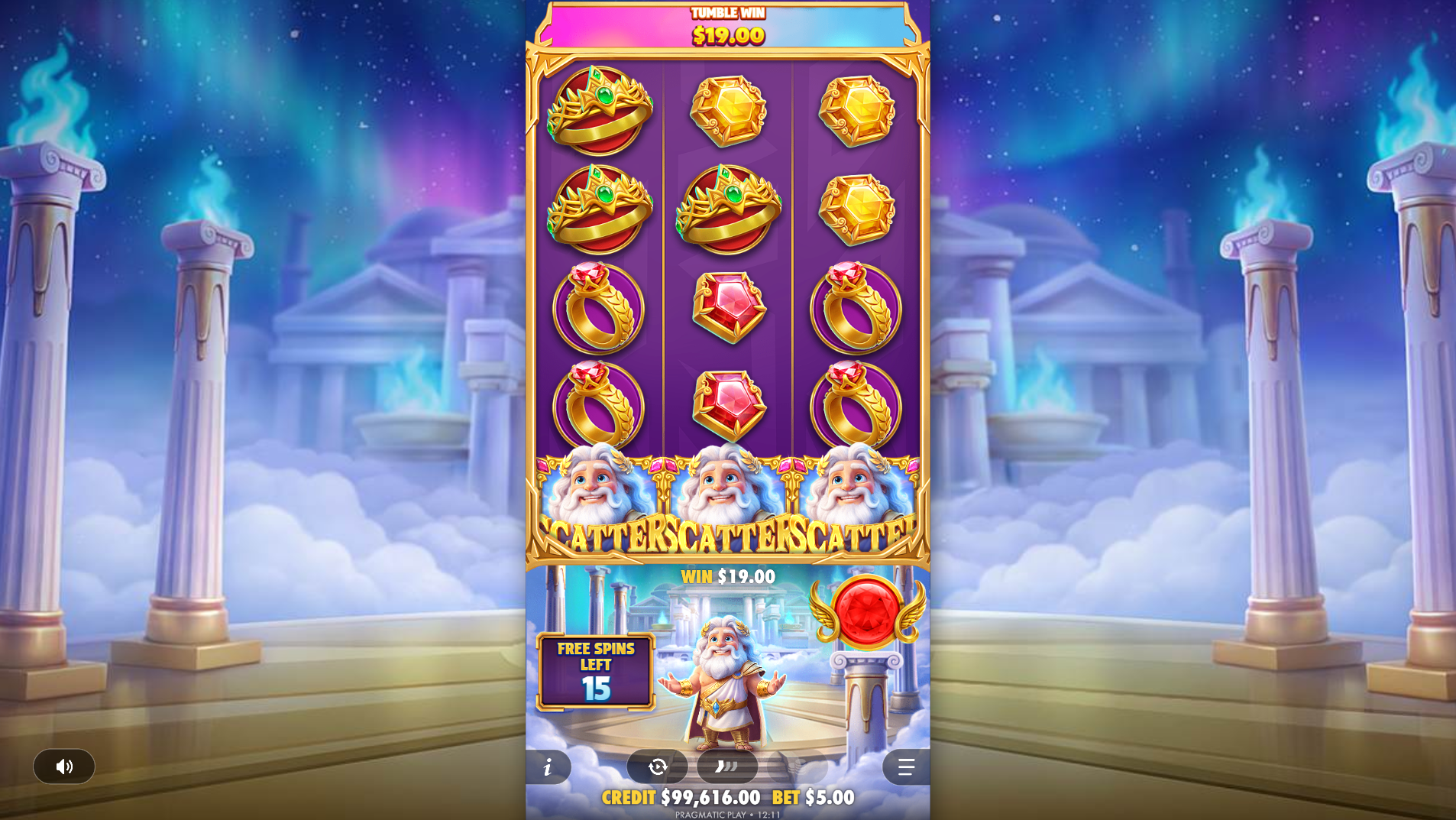 Gates of Olympus POP scatter symbols screenshot