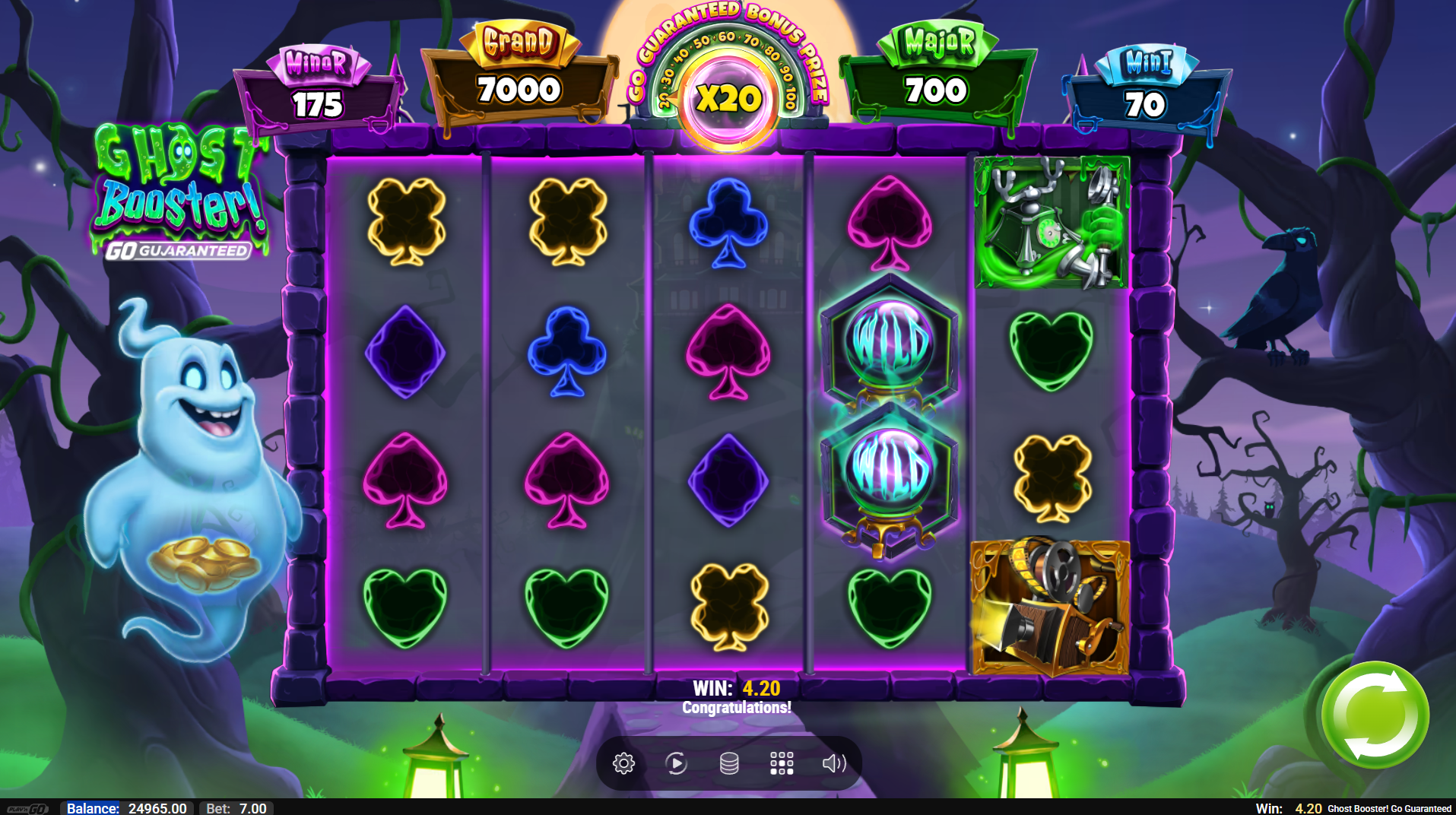 Ghost Booster Wild symbols on the reels