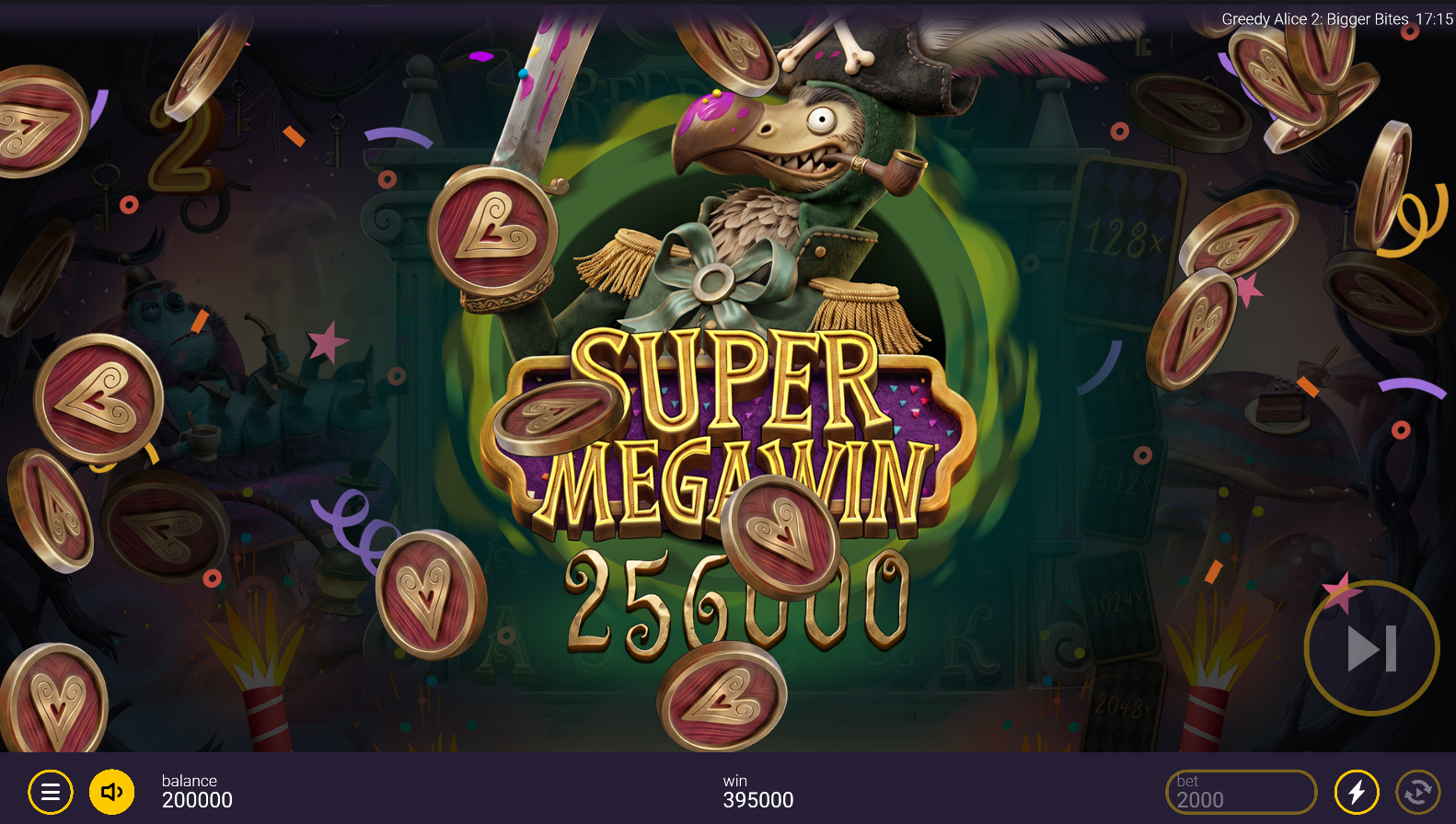 Greedy Alice 2 Bigger Bites Super Free Spins with guaranteed Barrage
