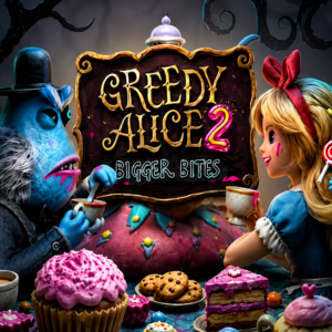 Greedy Alice 2 Bigger Bites slot game logo