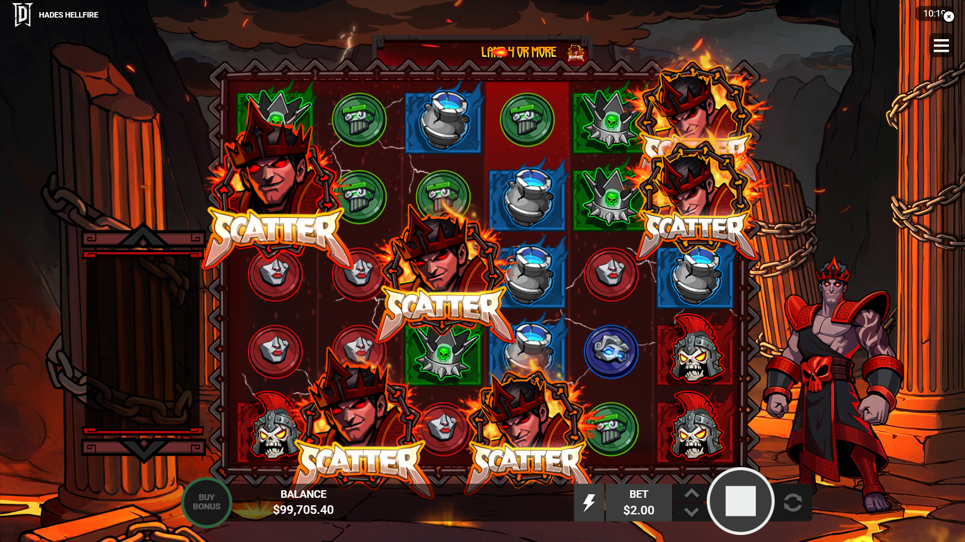 Hades Hellfire Free Spins trigger