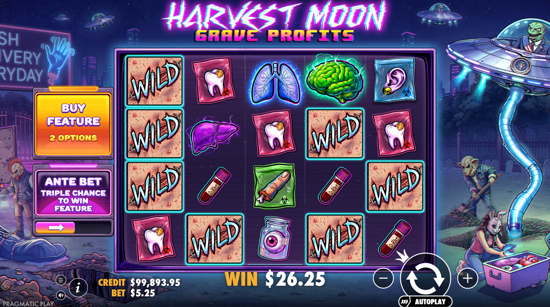Harvest Moon Grave Profits Silver Wild and Gold Wild symbols with multiplier mechanics