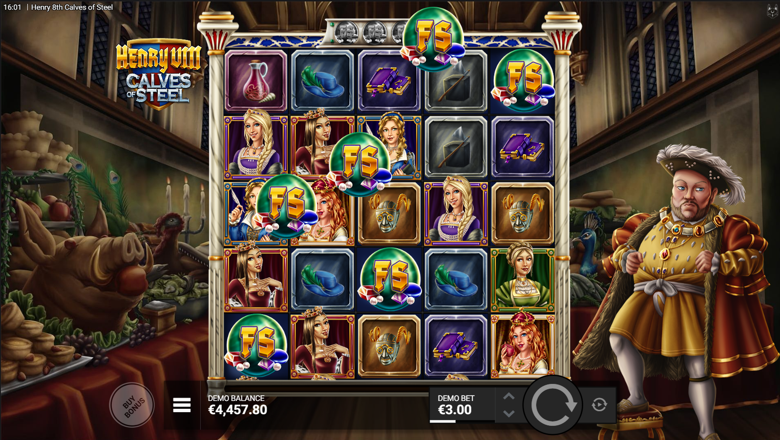Henry 8th Calves of Steel - Free Spins Scatter symbols