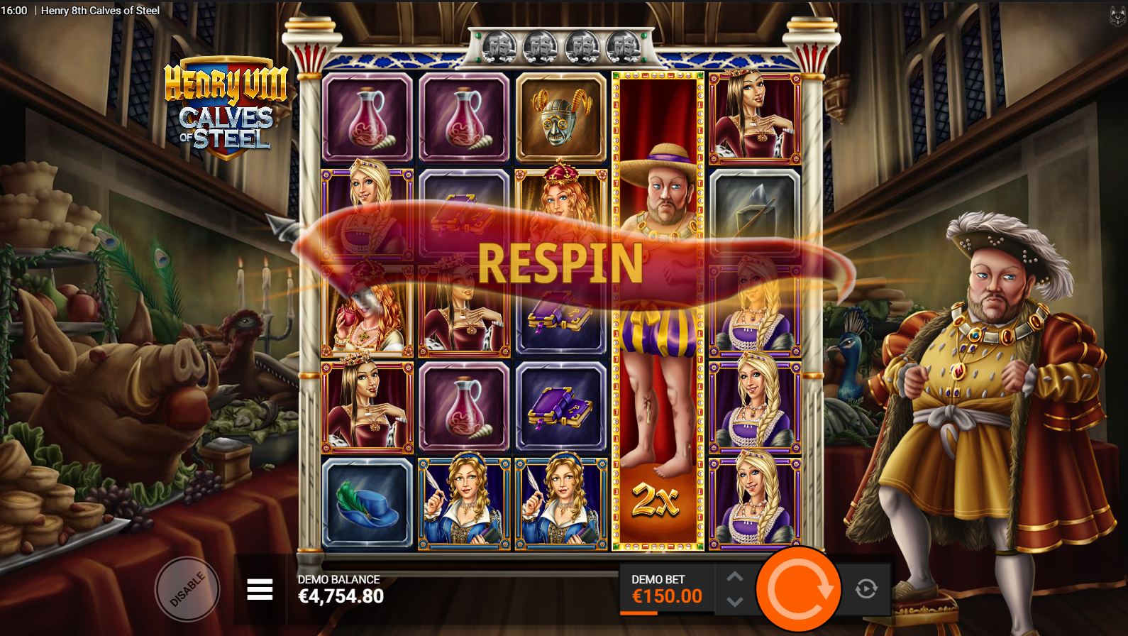 Henry 8th Calves of Steel - Walking Wild FeatureSpins bonus buy mode