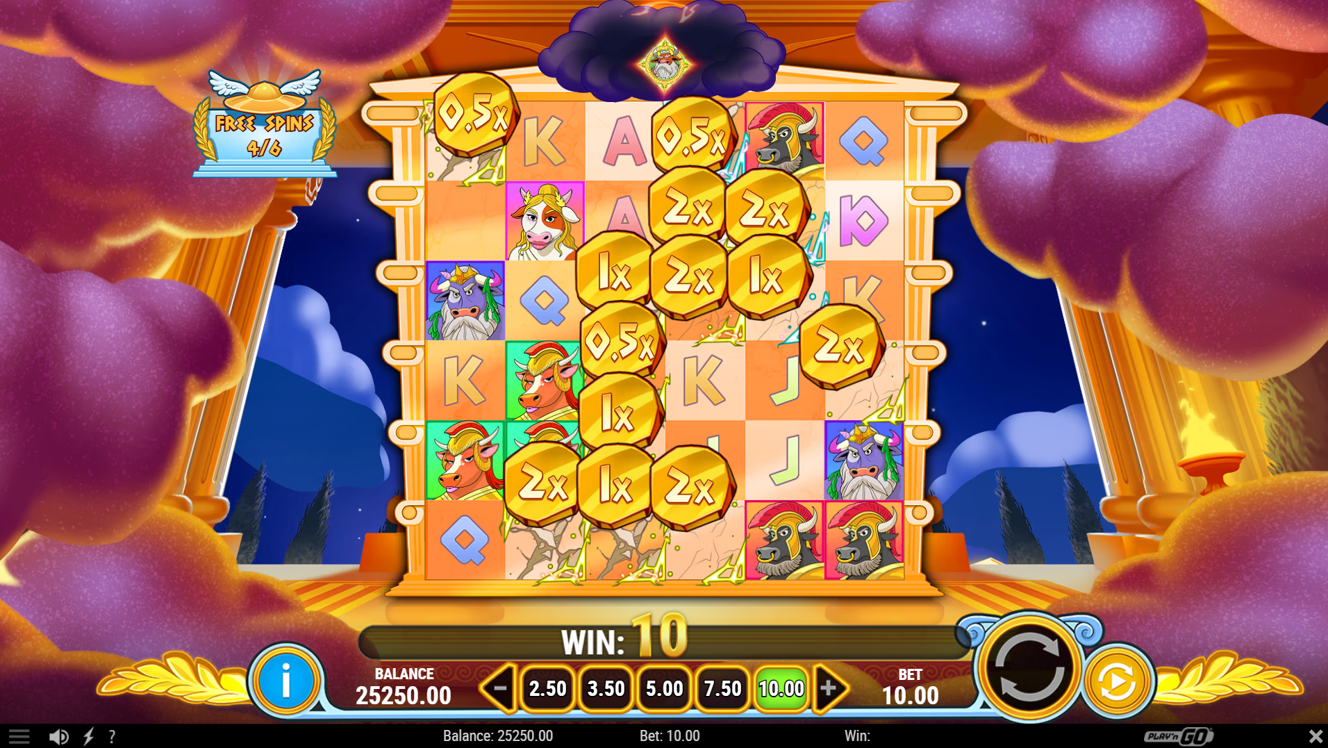 Holy Moo! Extreme Power free spins and Olympian Spins bonus round