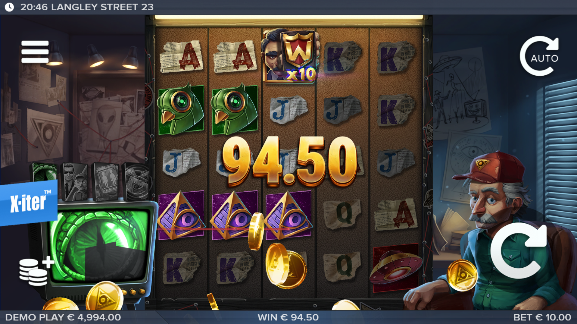 Langley Street 23 wild symbols with multipliers
